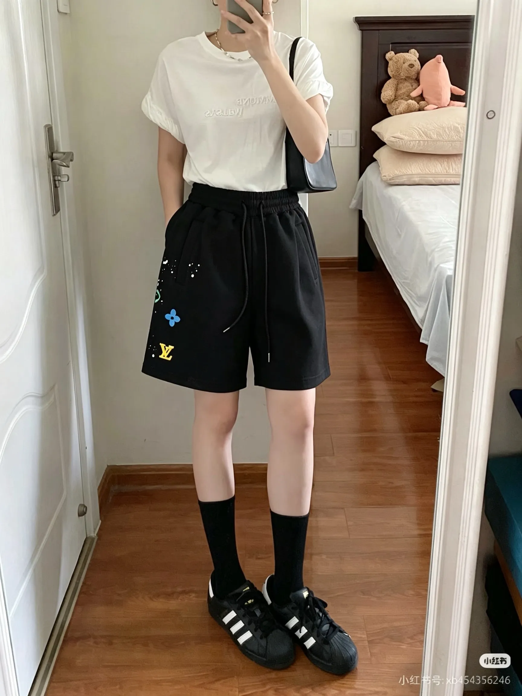 Louis Vuitton/Louis Vuitton multi-element presbyopic print embroidered shorts